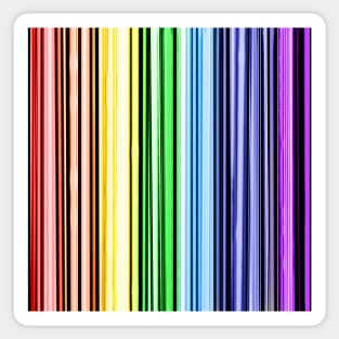 Rainbow Lover Barcode Striped Pattern Sticker